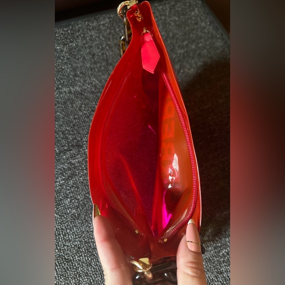 BURBERRY - Auth *new* Shoulder Bag / Red Transparent / Acrylic Chunky Strap - Picture 2 of 4